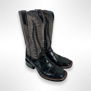 AZULADO giant alligator skin western boots